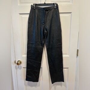 VINTAGE 100% GENUINE LEATHER JLC NEW YORK PANTS BLACK SIZE 8 GREAT CONDITION